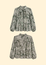Panama Sequined Printed Polysilk Top