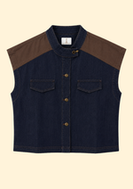 Grecia Denim Nylon Blouse