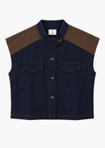 Grecia Denim Nylon Top