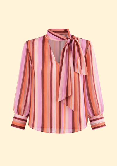 Clara Printed Chiffon Silk Blend Top