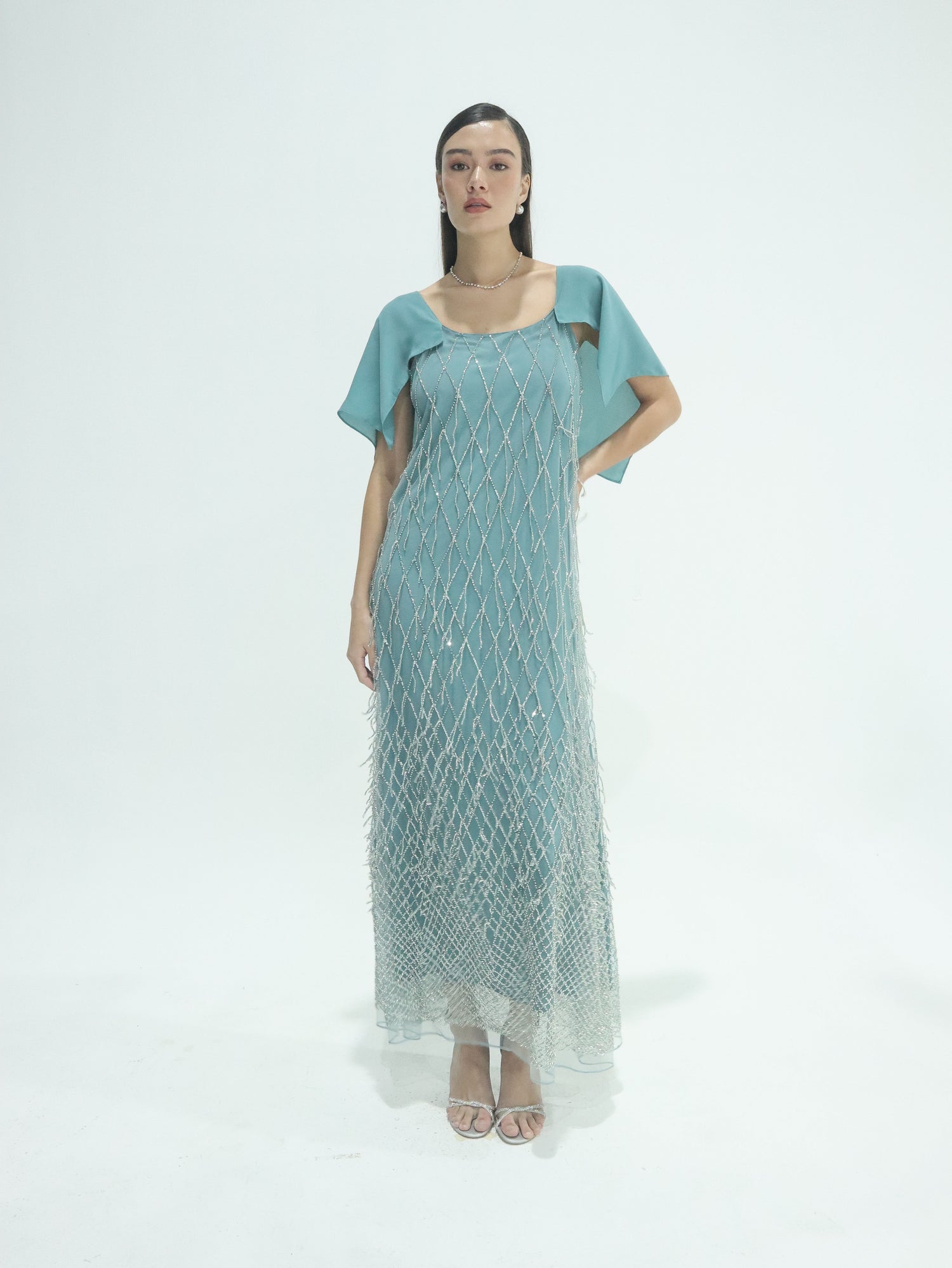 Corinn Sequinned Tulle Gown