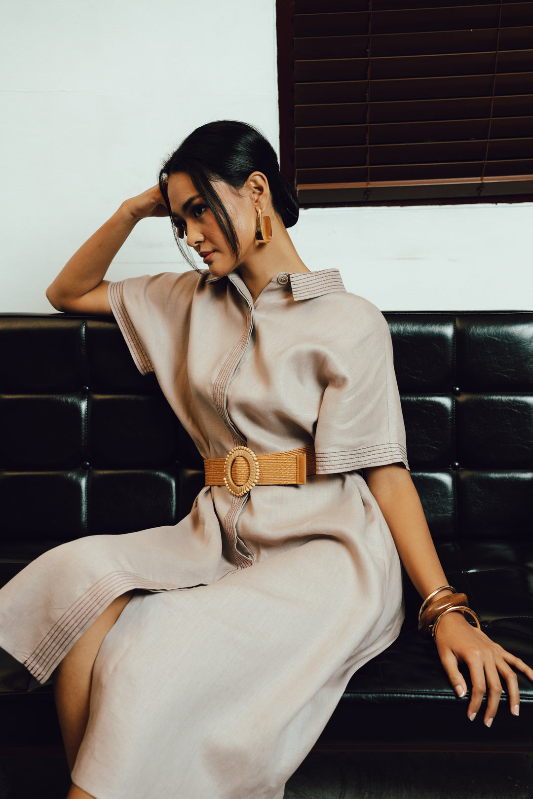 Navi Linen Dress