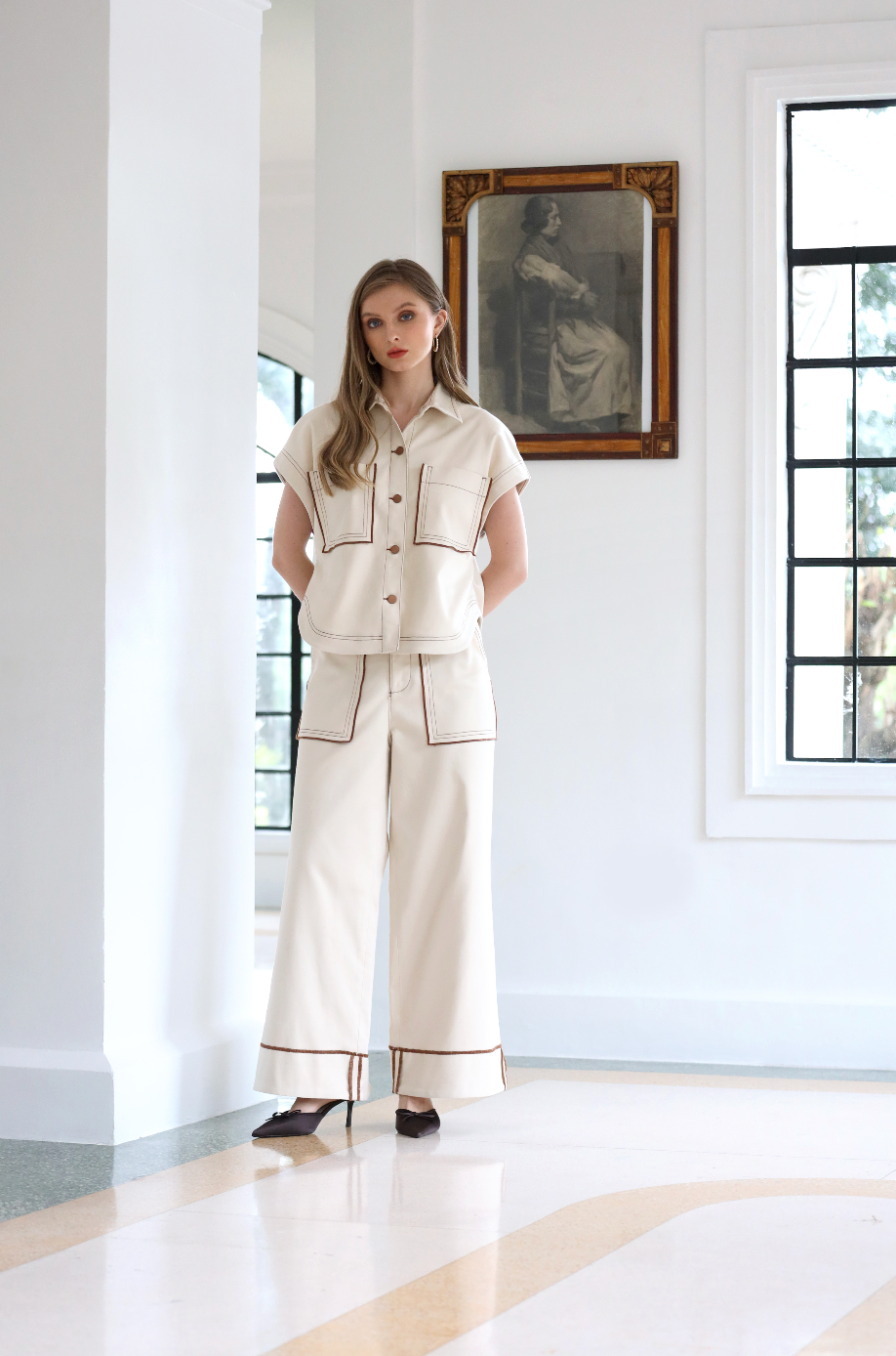 Damien Belted Wide-Leg Denim Pants