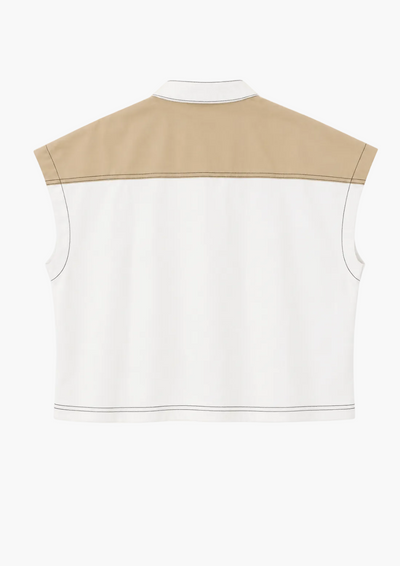 Grecia Denim Nylon Top
