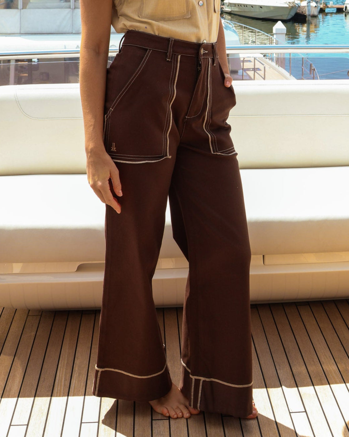 Damien Belted Wide-Leg Denim Pants