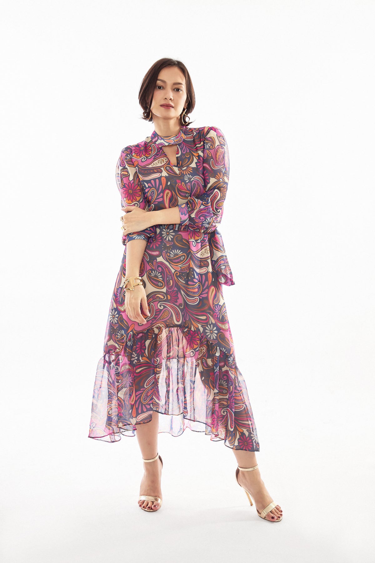 Danielle Printed Chiffon Dress