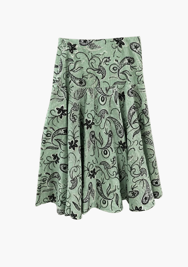 Lilian Cotton Stripes with Sequins Skirt