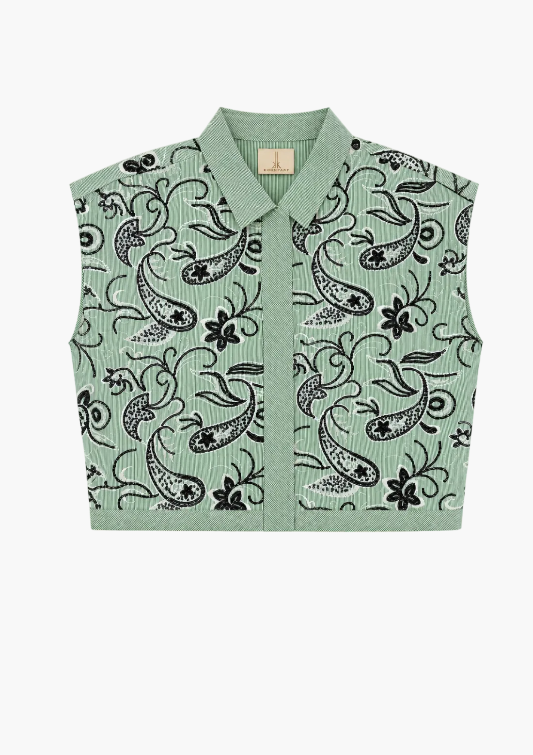 Lily Cotton Stripes with Sequined Paisley Top
