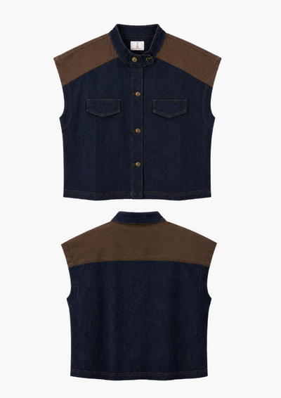 Grecia Denim Nylon Top