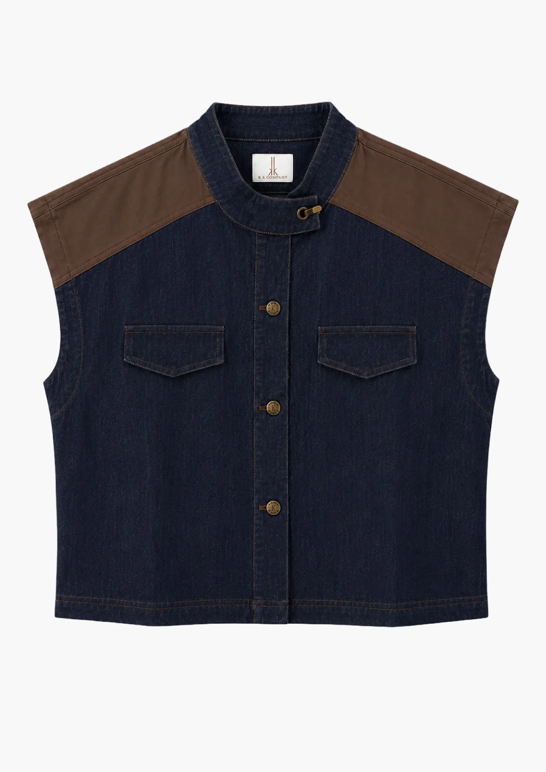 Grecia Denim Nylon Top