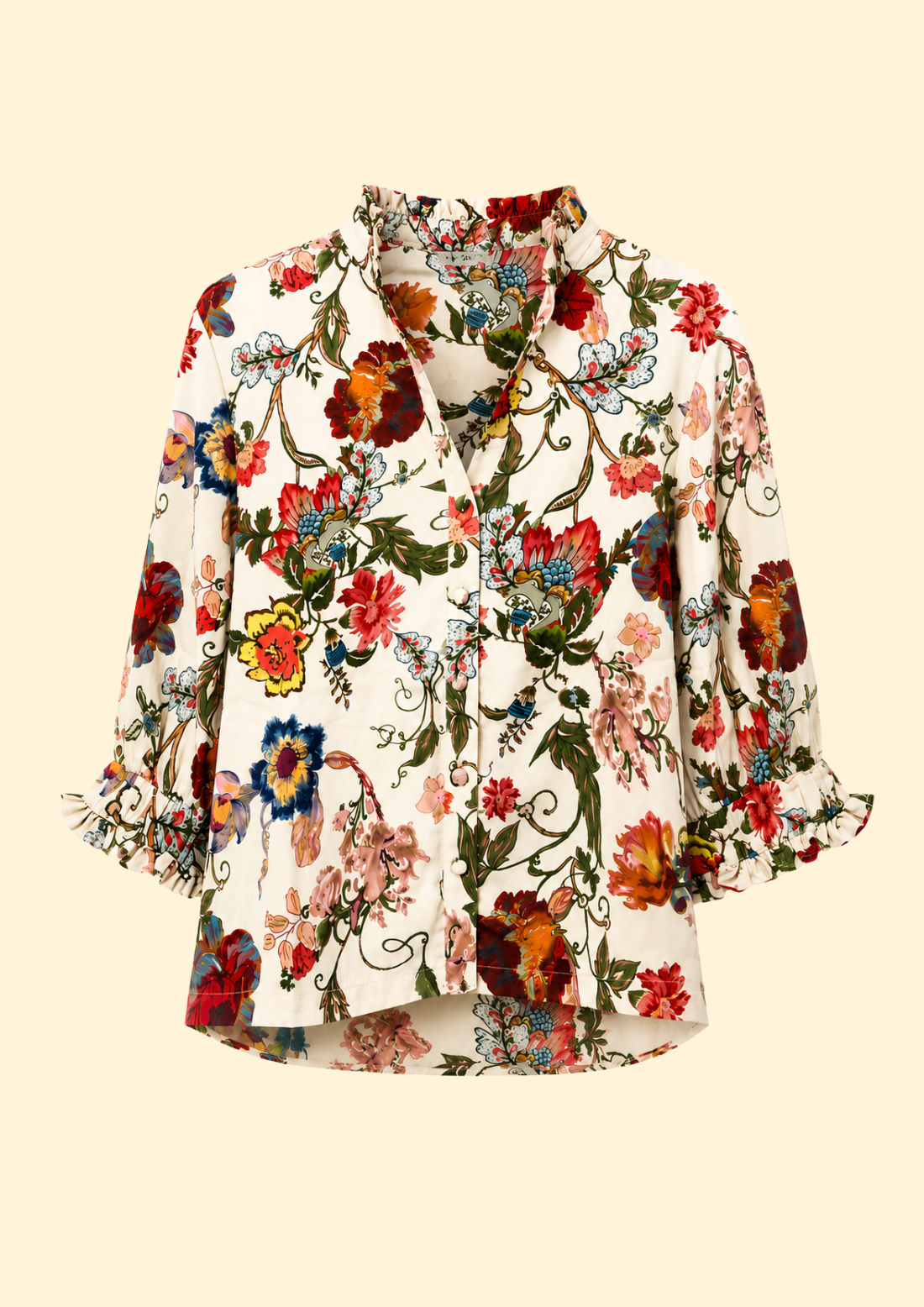 Vienna Printed Rayon Poplin Blouse