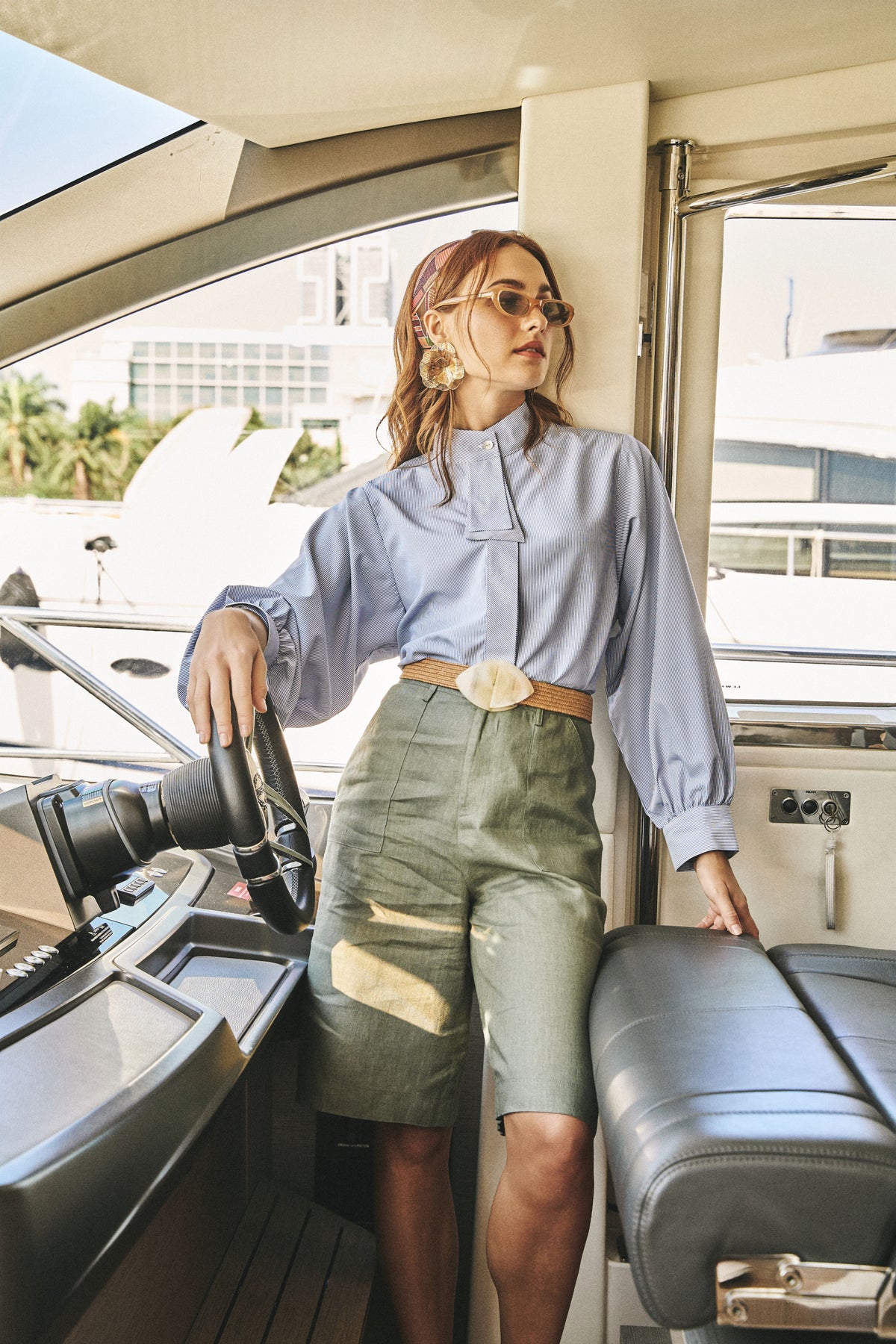 Bobbie Stripes Cotton Poplin Top
